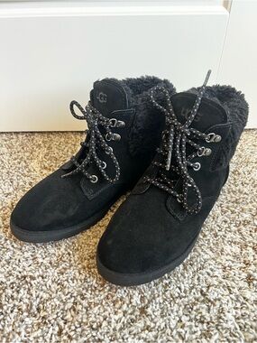 UGG Romely Heritage Lace Boot Black Sz 7